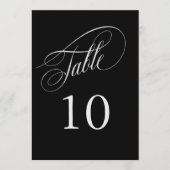 Schwarz-Silber-Elegante Kalligraphie-Tischnummern (Vorderseite)