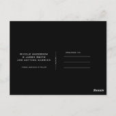 Schwarz & Silber Elegante Verlobung Save the Date Postkarte (Rückseite)