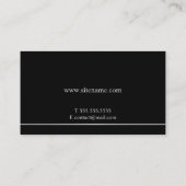 Schwarz-Silber-elegantes Monogramm Visitenkarte (Rückseite)