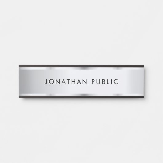 Schwarz & Silber Elegantes Vorlagen-Home-Office-Sc Türschild (Vorderseite )