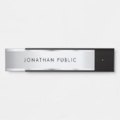 Schwarz & Silber Elegantes Vorlagen-Home-Office-Sc Türschild (Vorderseite )