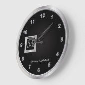 Schwarz-Silber-Führungskraft Große Wanduhr (Winkel)