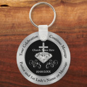 Schwarz, Silber, Gastgeschenke in der Kirche, Schlüsselanhänger (Vorderseite)