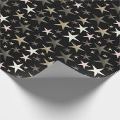 schwarz, silber, glänzend, hell, Stern, Farbe, Geschenkpapier (Ecke)