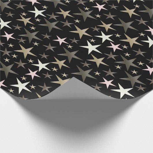 schwarz, silber, glänzend, hell, Stern, Farbe, Geschenkpapier (Ecke)