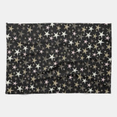 schwarz, silber, glänzend, hell, Stern, Farbe, Geschirrtuch (Horizontal)
