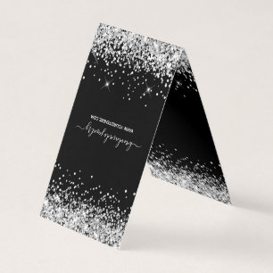 Schwarz-Silber-Glitzer-2-Netzwerkkarten