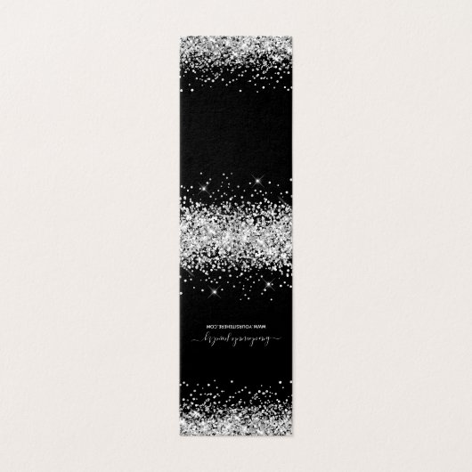 Schwarz-Silber-Glitzer-2-Netzwerkkarten (Außenseite Aufgefaltet)