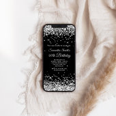 Schwarz-Silber-Glitzer 40. Geburtstag Einladung