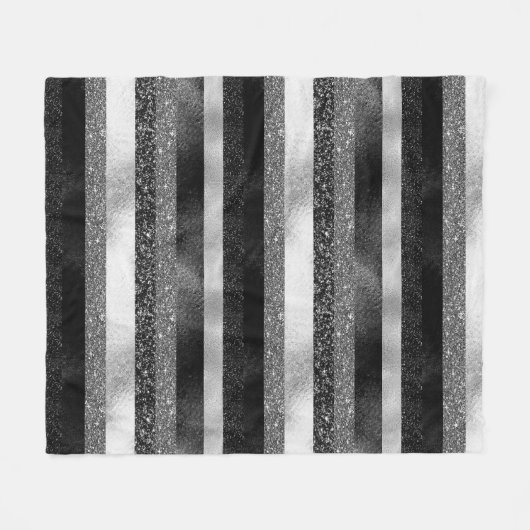 Schwarz-Silber-Glitzer Fleecedecke (Vorderseite (Horizontal))