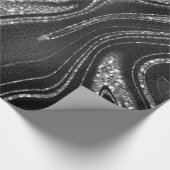 Schwarz-Silber-Glitzer Geschenkpapier (Ecke)