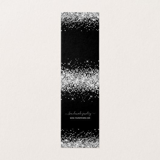 Schwarz-Silber-Glitzer-Netzwerkkarten (Außenseite Aufgefaltet)