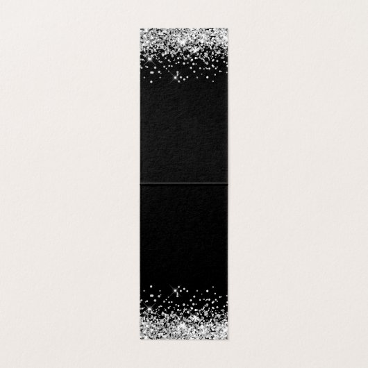 Schwarz-Silber-Glitzer-Signatur (Innenseite Aufgefaltet)