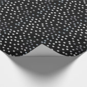 Schwarz-Silber-Glitzer-Stadtpunkte Geschenkpapier (Ecke)