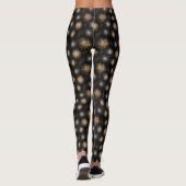 Schwarz Silber Gold Glanz Leggings (Rückseite)