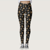 Schwarz Silber Gold Glanz Leggings (Vorderseite)
