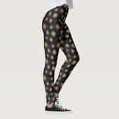 Schwarz Silber Gold Glanz Leggings (Rechts)