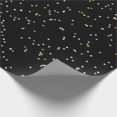 Schwarz-Silber-Gold Punkte festlichen Spaß Urlaub Geschenkpapier (Ecke)