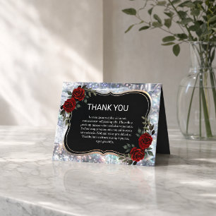 Schwarz Silber Gothic Rot Grün Floral Danke