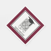 Schwarz & Silber GRAD | Editable Maroon | Abschlus Serviette (Ecke)