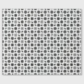 Schwarz-Silber-Graduierungs-Cap-Muster Geschenkpapier (Flach)