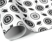 Schwarz-Silber-Graduierungs-Cap-Muster Geschenkpapier (Rolleneckpunkt)