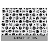 Schwarz-Silber-Graduierungs-Cap-Muster Große Geschenktüte (Vorderseite)