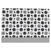 Schwarz-Silber-Graduierungs-Cap-Muster Große Geschenktüte (Rückseite)