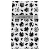 Schwarz-Silber-Graduierungs-Cap-Muster Kleine Geschenktüte (Vorderseite)