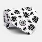 Schwarz-Silber-Graduierungs-Cap-Muster Krawatte (Gerollt)