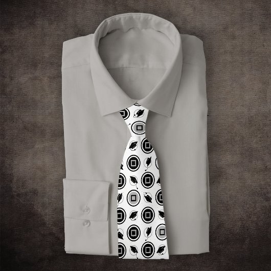 Schwarz-Silber-Graduierungs-Cap-Muster Krawatte