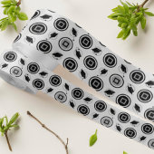 Schwarz-Silber-Graduierungs-Cap-Muster Satinband