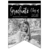 Schwarz-Silber-Grau-Klasse des Abschlusses 2021 Wimpelkette (Zweite Fahne)