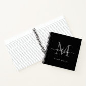 Schwarz-Silber-Grau-Monogramm-Anfangsbuchstaben Notizblock (Innenseite)