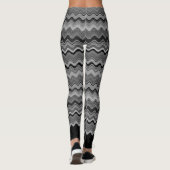 Schwarz-Silber-Grau-Wavy-Muster Leggings (Rückseite)
