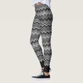 Schwarz-Silber-Grau-Wavy-Muster Leggings (Links)