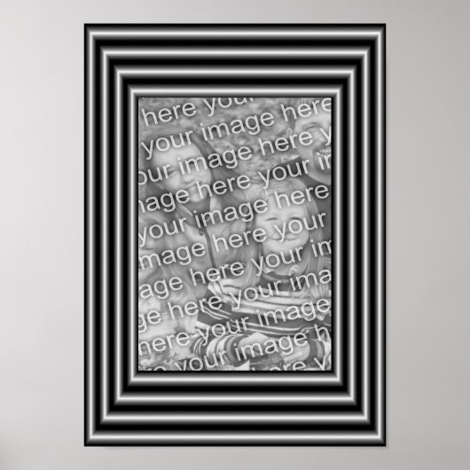 Schwarz-Silber-Grenzrahmen hinzufügen Ihr Foto Poster (Vorne)