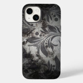 Schwarz-Silber-Grunge-Design Case-Mate iPhone Hülle (Rückseite)