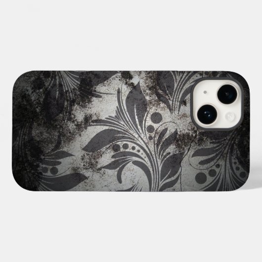 Schwarz-Silber-Grunge-Design Case-Mate iPhone Hülle (Rückseite (Horizontal))