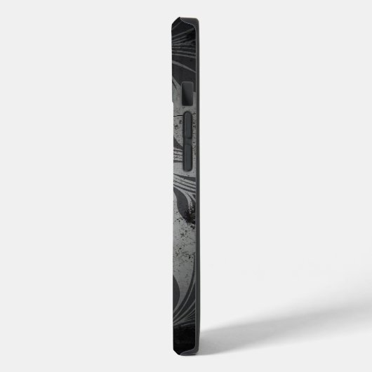 Schwarz-Silber-Grunge-Design Case-Mate iPhone Hülle (Rückseite / Links)