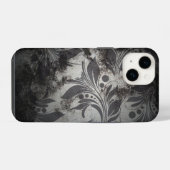 Schwarz-Silber-Grunge-Design iPhone Hülle (Rückseite (Horizontal))