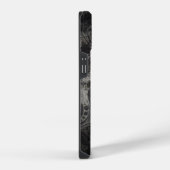 Schwarz-Silber-Grunge-Design iPhone Hülle (Rechte Seite)