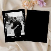 Schwarz-Silber-handgeschriebene Hochzeit Sichern S Folieneinladung