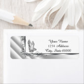 Schwarz-Silber-High-Heel-Adresse (Insitu)