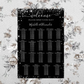 Schwarz-Silber-Hochzeitskarte 19 Tische Poster