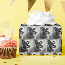 Schwarz-Silber-Hundeschichten Geschenkpapier