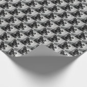 Schwarz-Silber-Hundeschichten Geschenkpapier (Ecke)