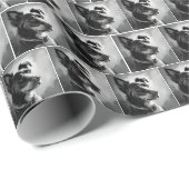 Schwarz-Silber-Hundeschichten Geschenkpapier (Rolleneckpunkt)