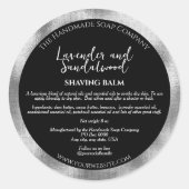 Schwarz-Silber-Kosmetik - Marke mit Inhaltsstoffen Runder Aufkleber (Vorderseite)