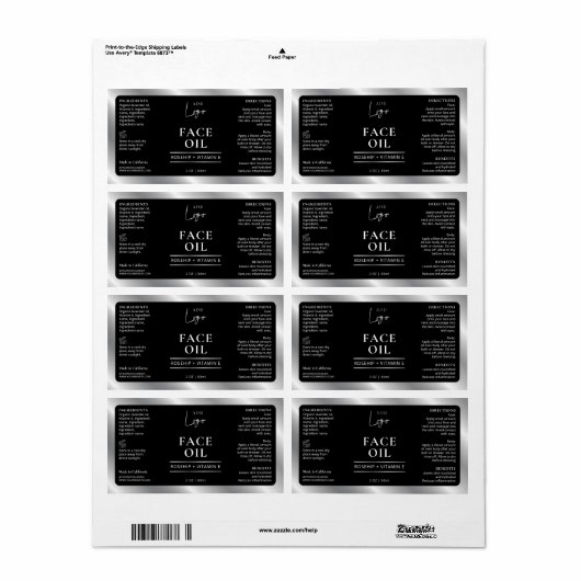 Schwarz-Silber-Kosmetikflasche (Vorne)